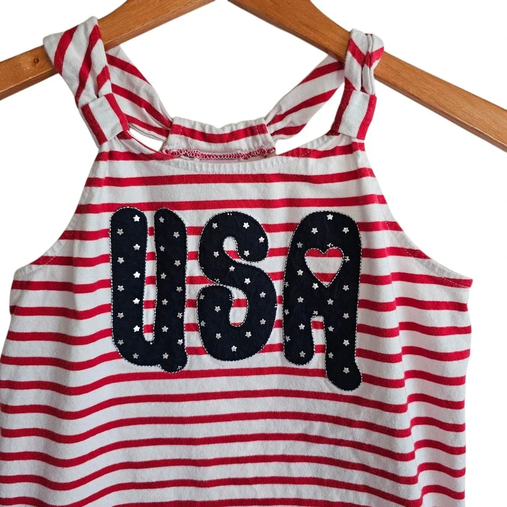 Gymboree USA Tank Top Patriotic Sleeveless Red‎ White Stripes Size 10